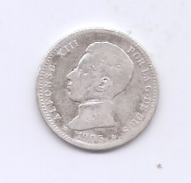 ALFONSO XIII DEL AÑO 1905 DE 1 PESETA